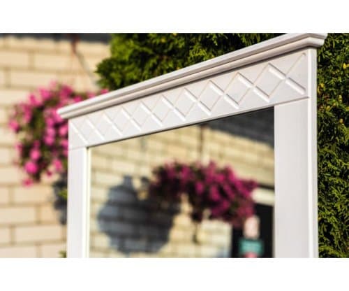 Зеркало навесное в раме 620 Индра белый воск