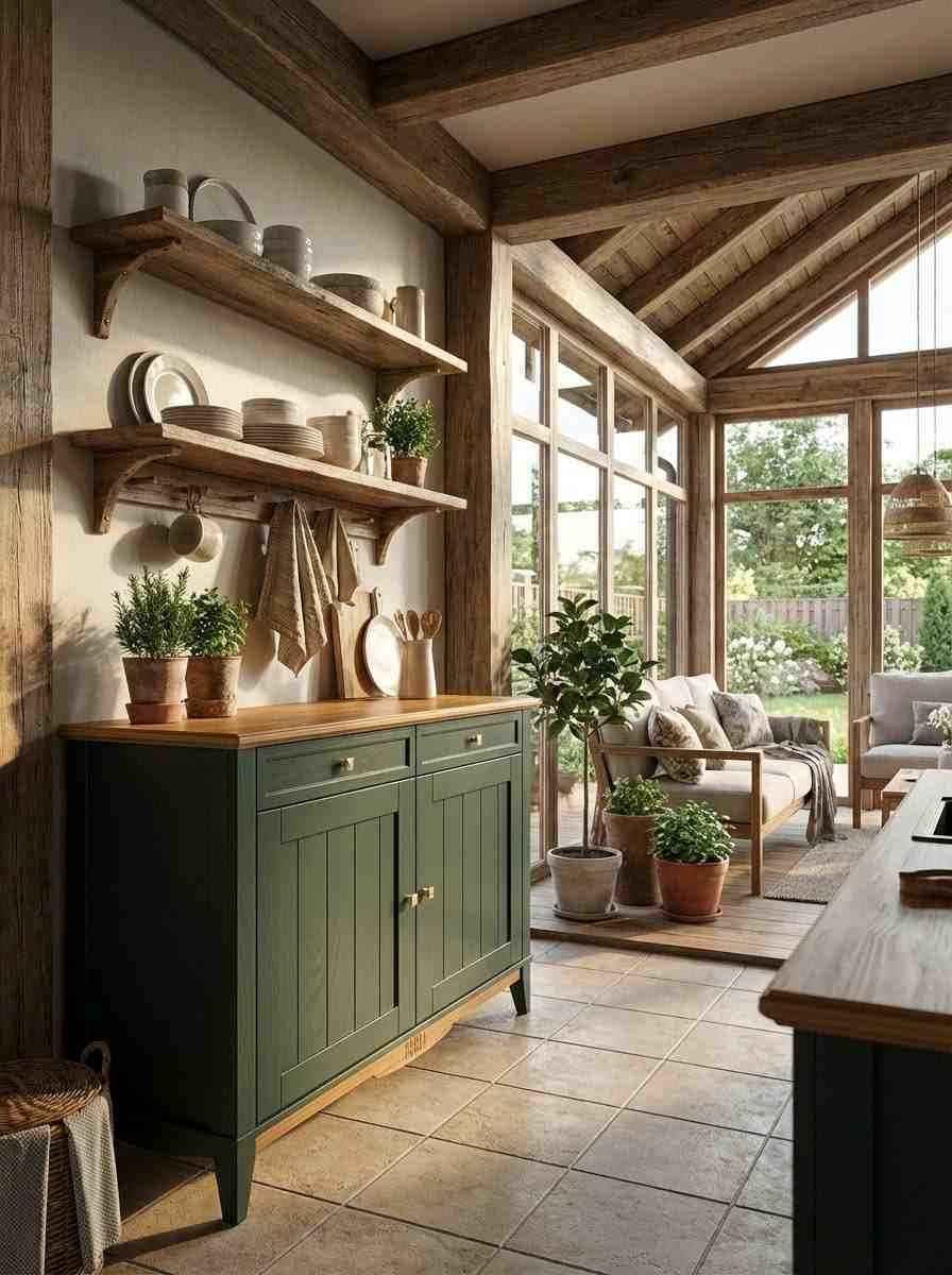 Комод буфета из дерева Пенни 2 двери 2 ящика