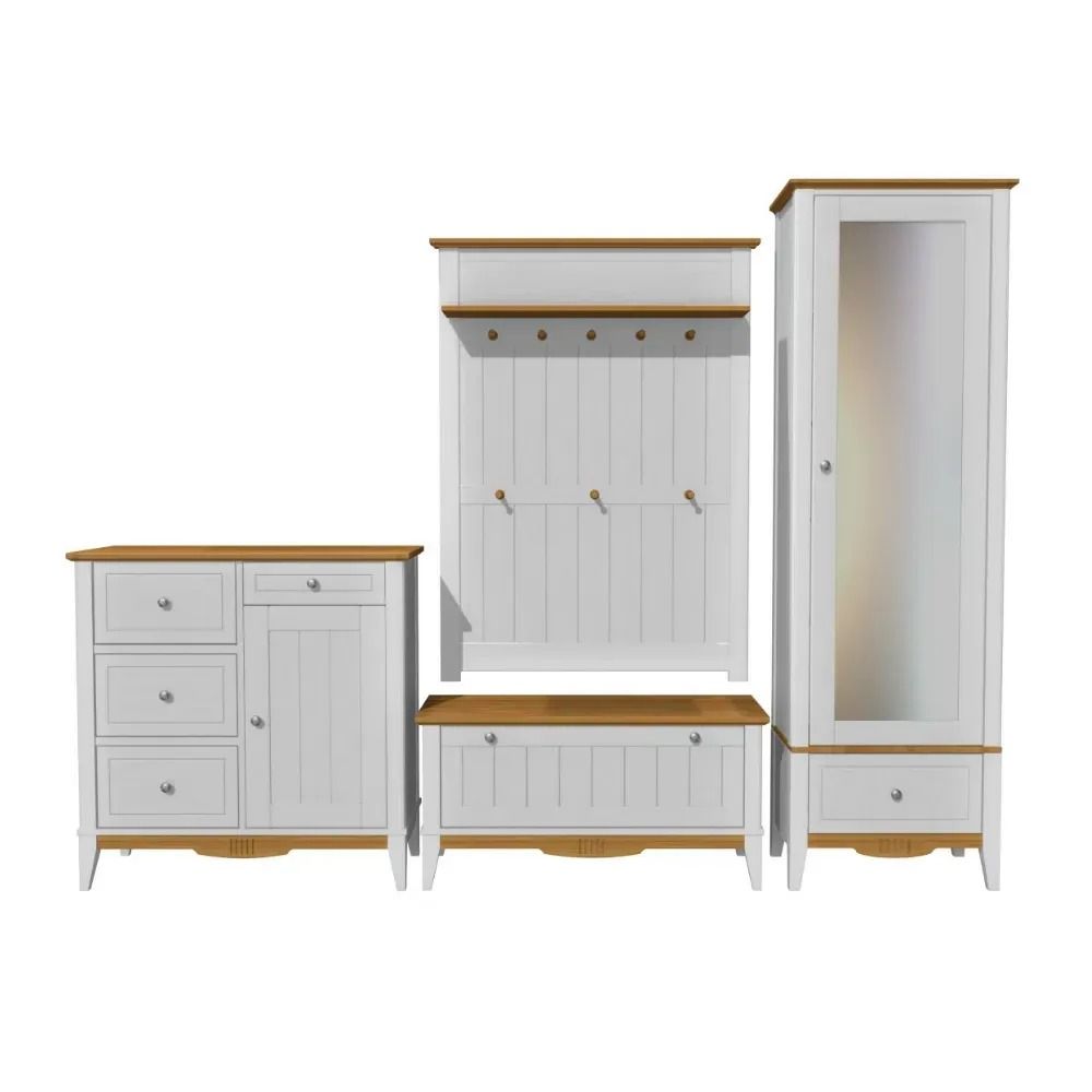 Шкаф для прихожей/белья Пенни с зеркалом