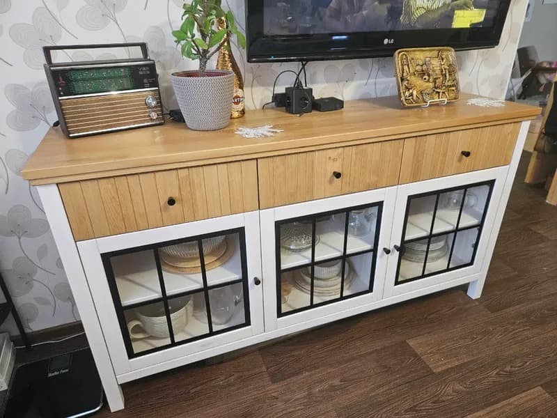 Тумба Сканди 33СТЧ 3 стеклянные двери