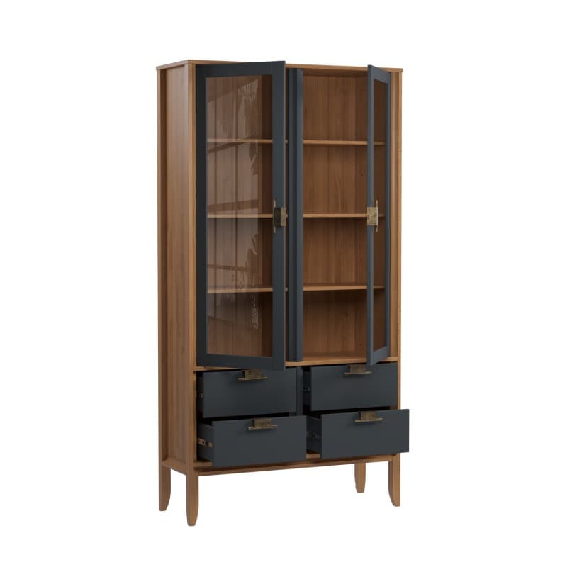 Шкаф для посуды Бридж с 2-мя стеклянными дверями и 4-мя ящиками