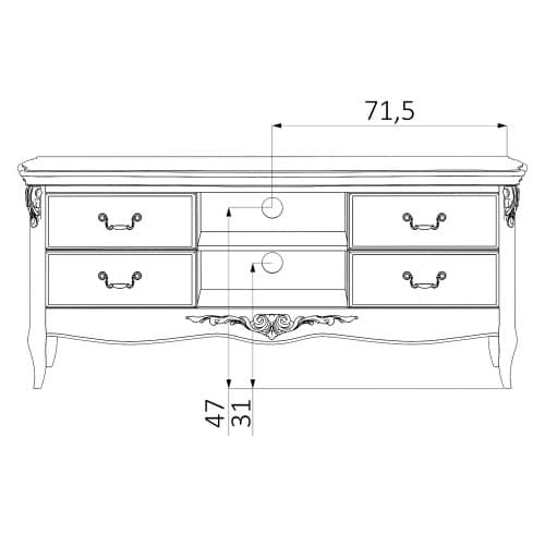 Тумба ТВ Silvery Rome S116-K00-S