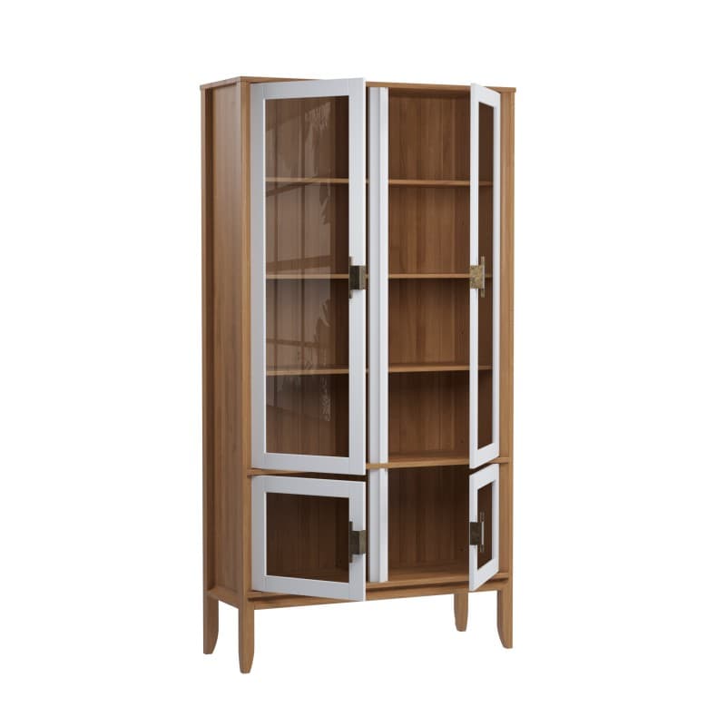 Шкаф для посуды Бридж широкий с 4-мя стеклянными дверями