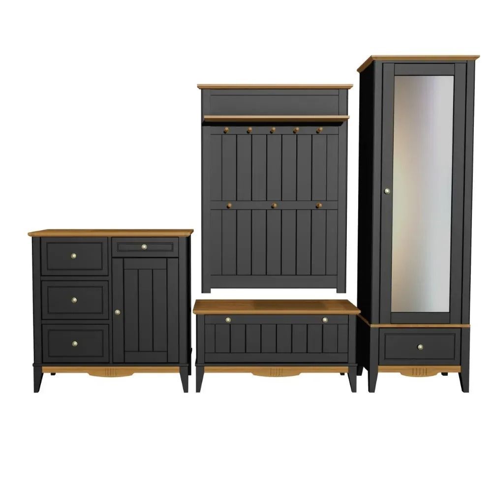 Шкаф для прихожей/белья Пенни с зеркалом