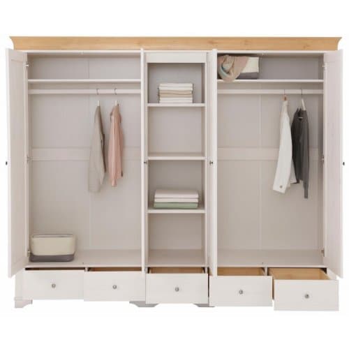 Шкаф 5-ти дверный Бейли с 4 глухими дверями и 1 зеркальной дверью 87245