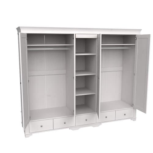 Шкаф 5-ти дверный Бейли с 4 глухими дверями и 1 зеркальной дверью 87245