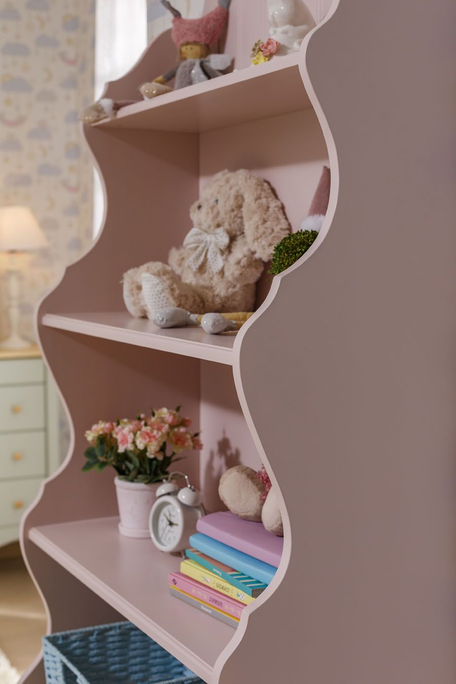 Стеллаж Айно №4 (узкий, 1 ящик и полки)