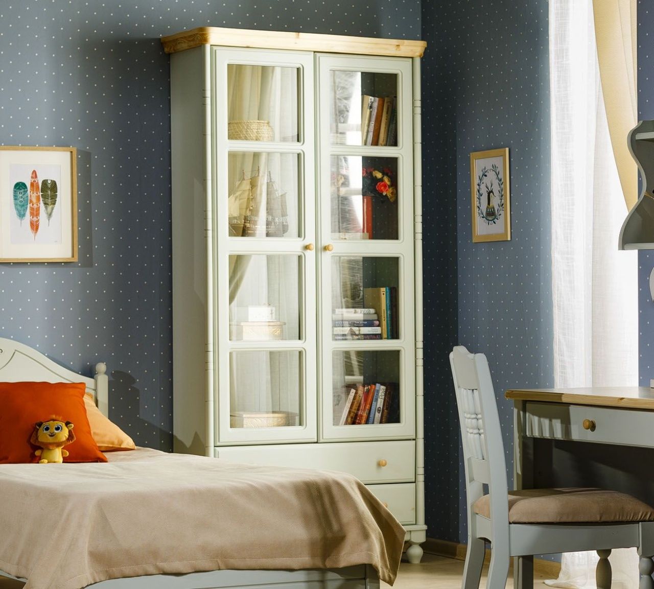 Шкаф книжный Айно №3 (2 ящика 2 двери, широкий)