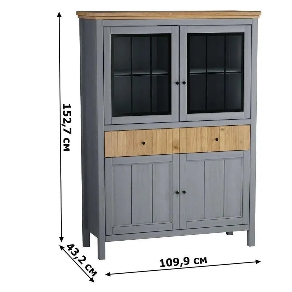 Тумба Сканди 72020СТЧ стеклянные и глухие двери