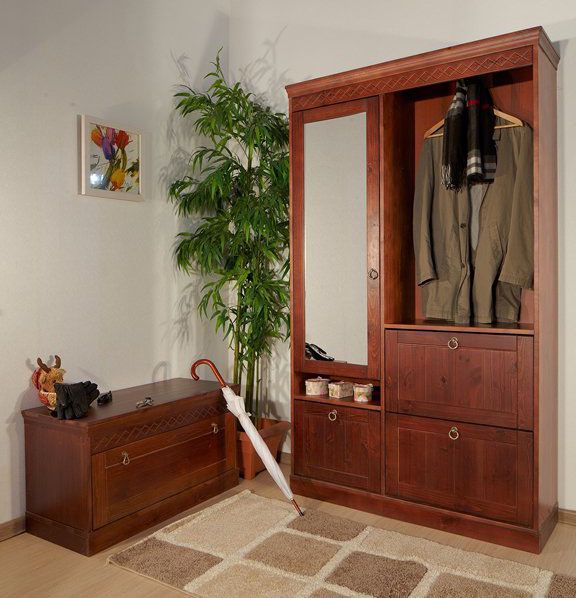 Шкаф Дания для прихожей комбинированный