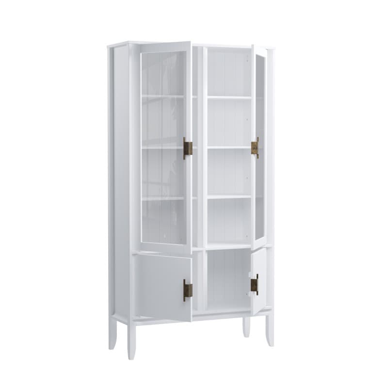 Шкаф для посуды Бридж широкий с 2-мя стеклянными дверями и 2-мя глухими дверями