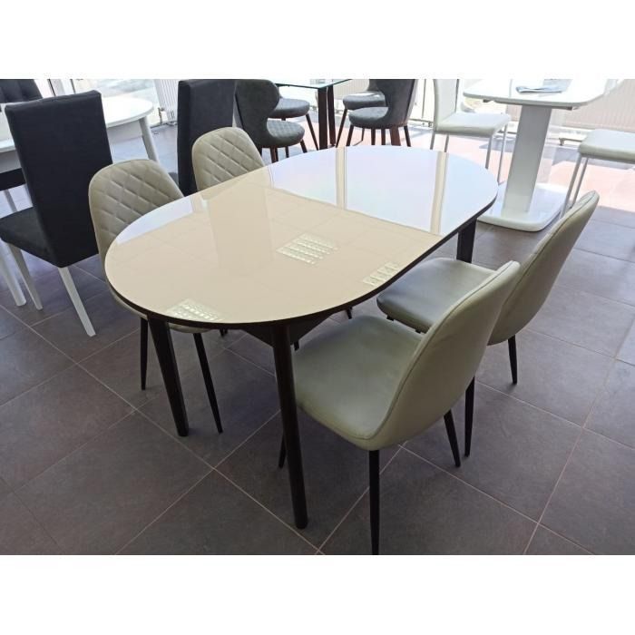 Стол Глэсси 1Р раздвижной столешница ЛДСП 16мм+каленое стекло