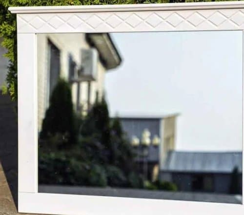 Зеркало навесное в раме 620 Индра белый воск