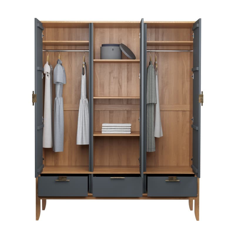 Шкаф 3х дверный с зеркалом Бридж