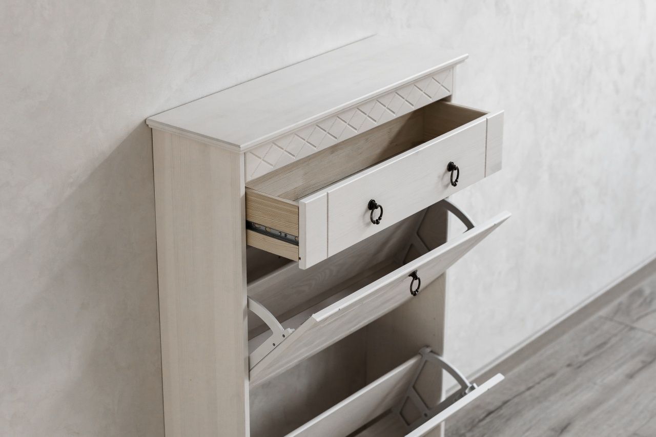 Тумба для обуви 21 Индра белый воск