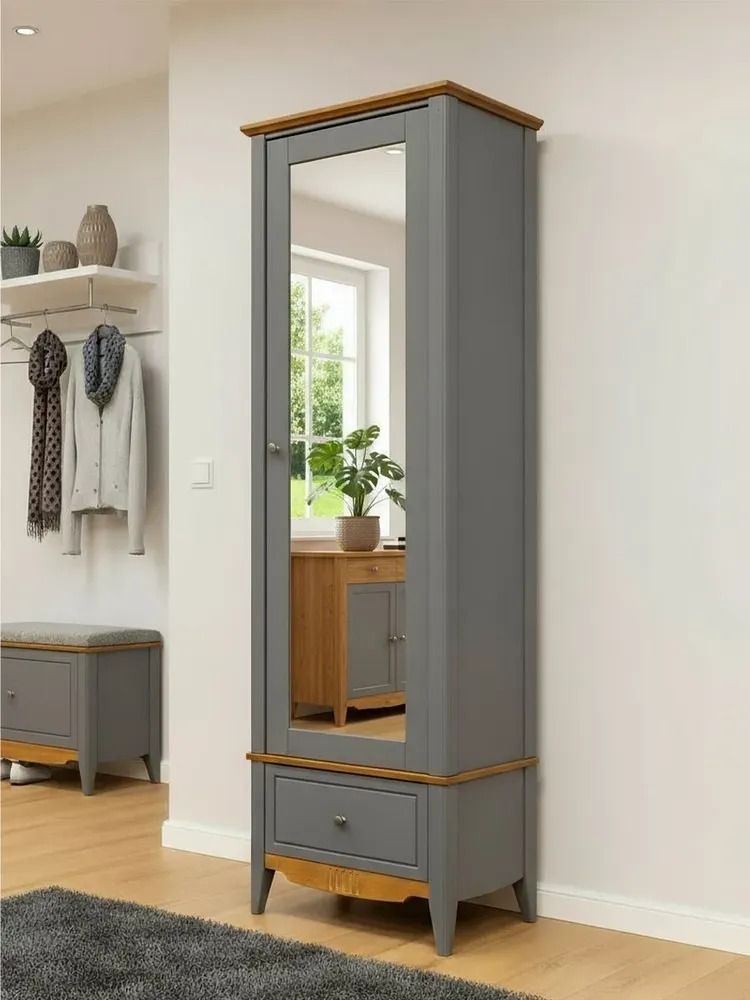 Шкаф для прихожей/белья Пенни с зеркалом