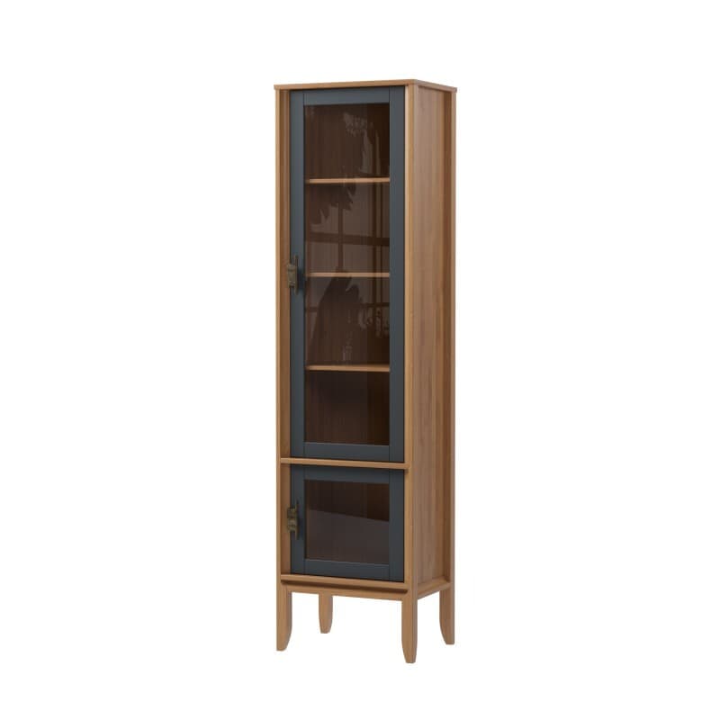 Шкаф для посуды Бридж узкий с 2-мя стеклянными дверями