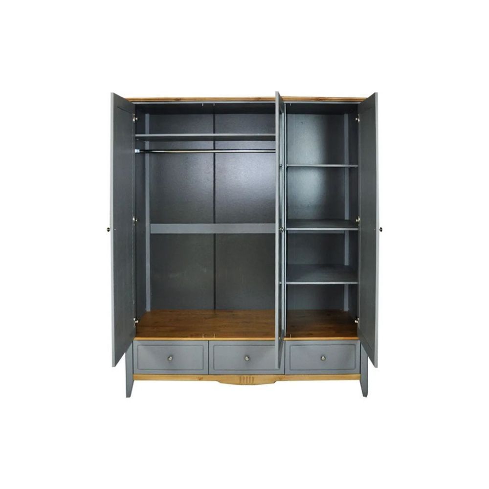 Шкаф с зеркалом массив сосны белый 33 Пенни