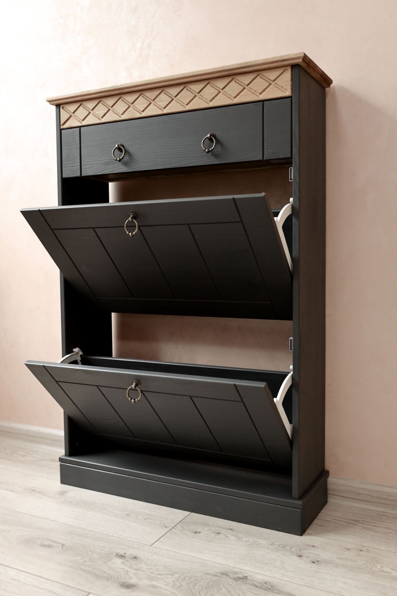 Тумба для обуви 21 Индра Серый/антик