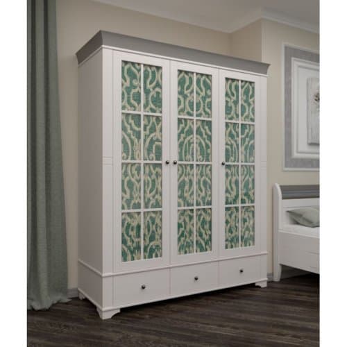 Шкаф 3-х дверный со стеклянными дверями Бейли 87419