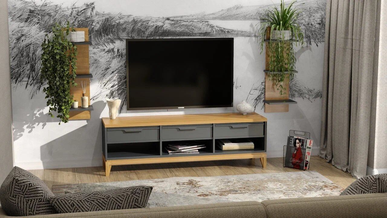 Тумба ТВ с полками 03 Гранада