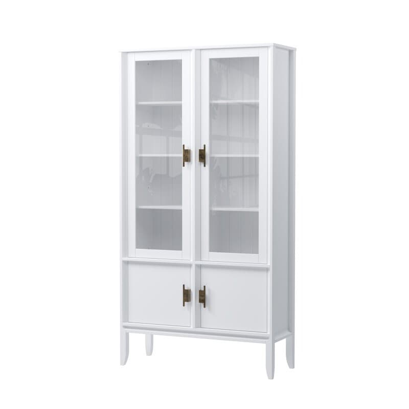 Шкаф для посуды Бридж широкий с 2-мя стеклянными дверями и 2-мя глухими дверями