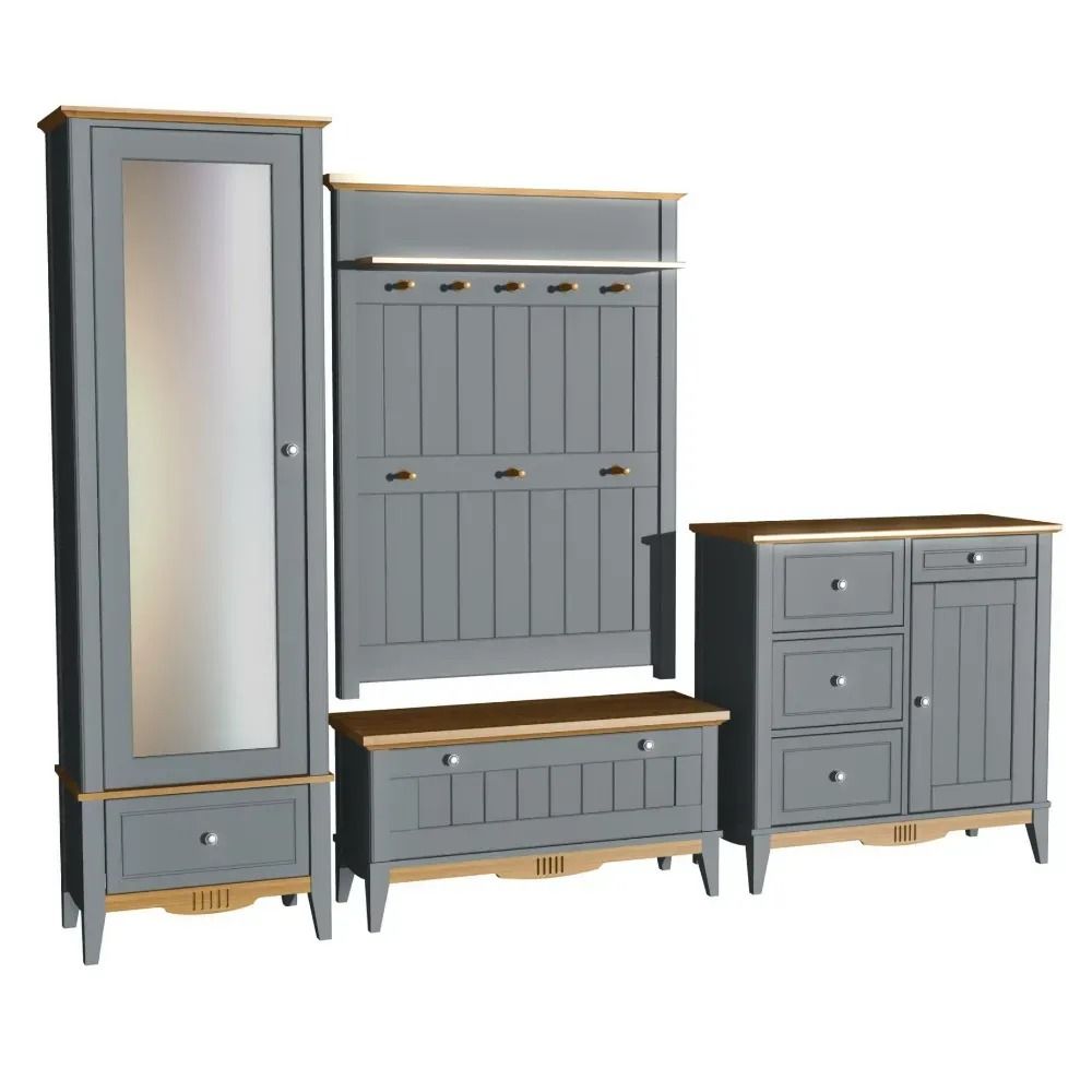 Шкаф для прихожей/белья Пенни с зеркалом