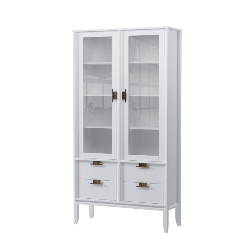 Шкаф для посуды Бридж с 2-мя стеклянными дверями и 4-мя ящиками