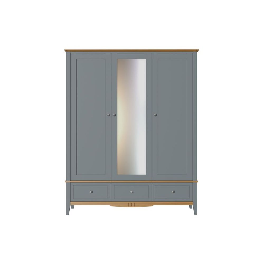 Шкаф с зеркалом массив сосны белый 33 Пенни