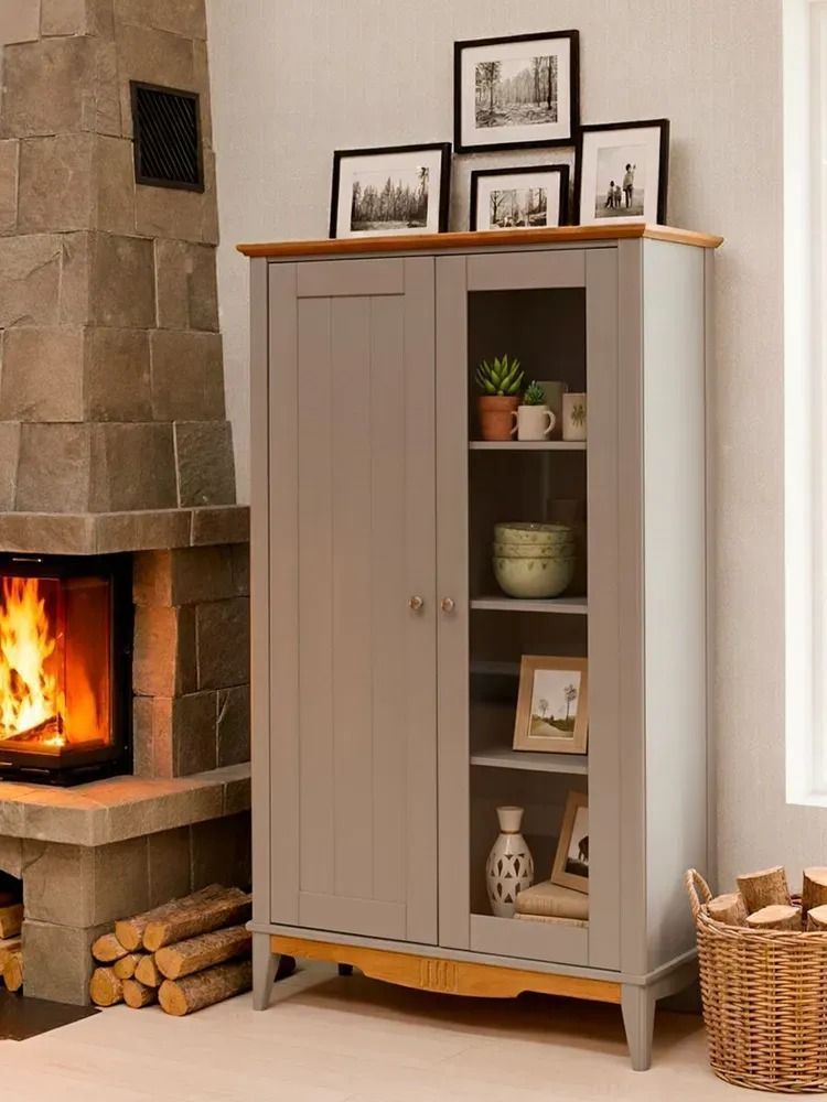 Шкаф для посуды массив сосны 2 двери 11 Пенни