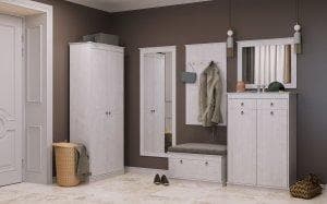 Модульная прихожая Индра белого цвета