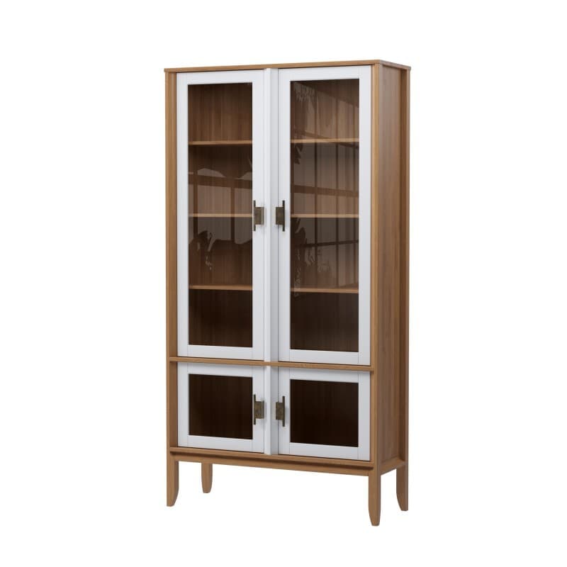 Шкаф для посуды Бридж широкий с 4-мя стеклянными дверями