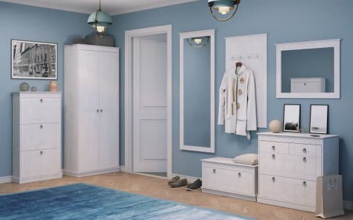 Зеркало навесное в раме 620 Индра белый воск