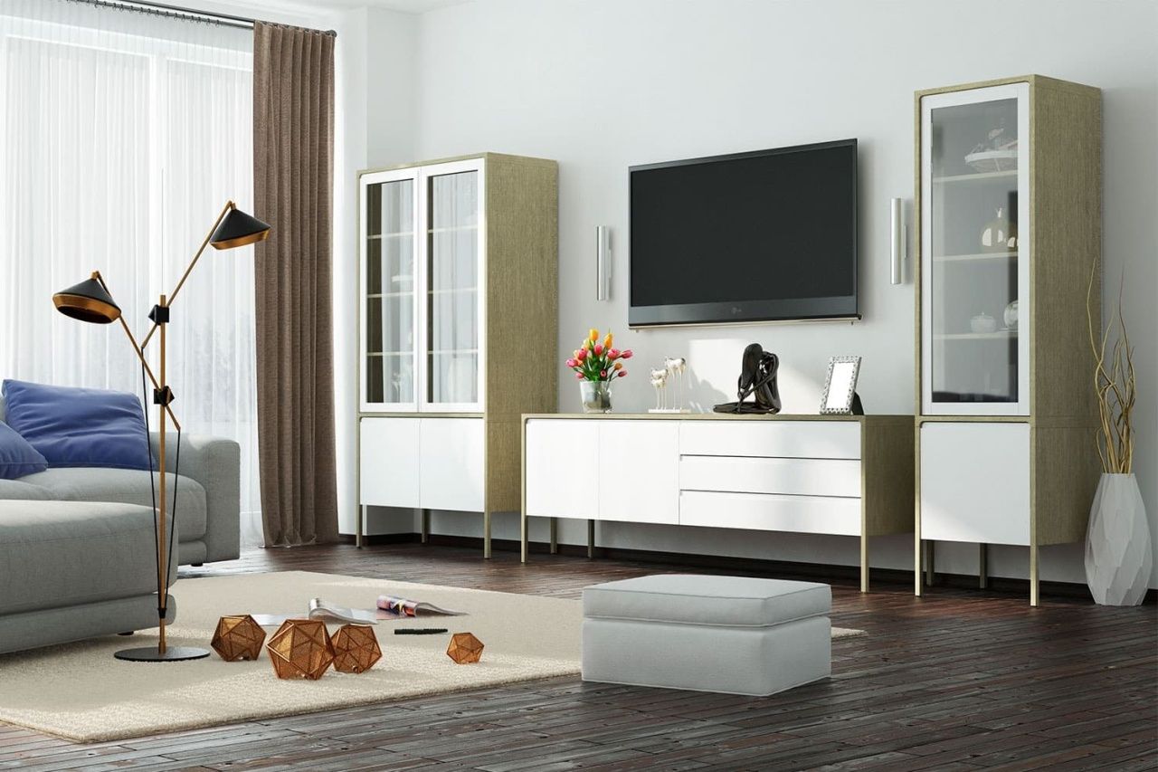 Шкаф с витриной Хитроу D4 ВМФ-1661