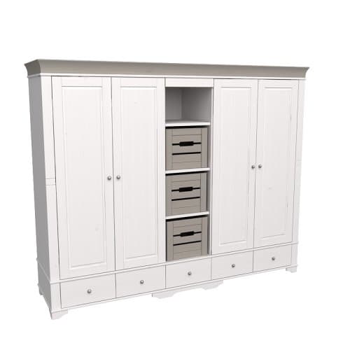 Шкаф 5-ти дверный Бейли с 4 стеклянными дверями и полками 87445