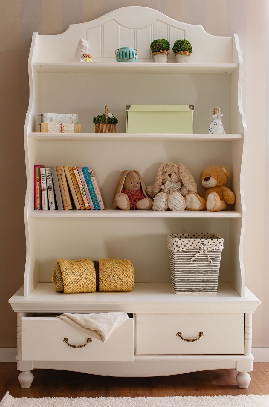 Стеллаж Айно №3 (высокий, 2 ящика и полки)