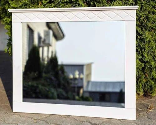 Зеркало навесное в раме 620 Индра белый воск